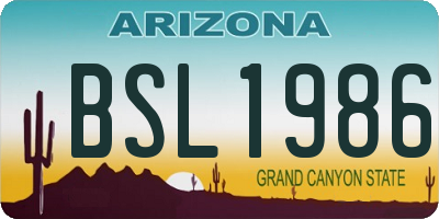 AZ license plate BSL1986