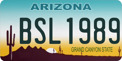 AZ license plate BSL1989