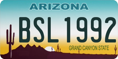 AZ license plate BSL1992