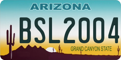 AZ license plate BSL2004