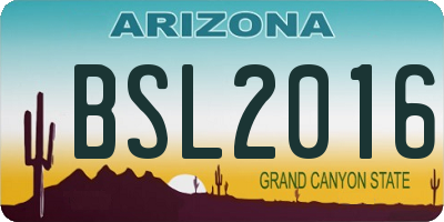 AZ license plate BSL2016
