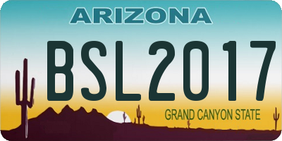 AZ license plate BSL2017