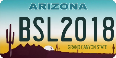 AZ license plate BSL2018