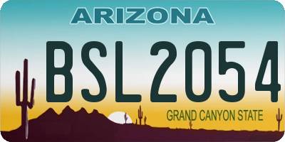 AZ license plate BSL2054