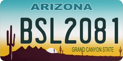 AZ license plate BSL2081