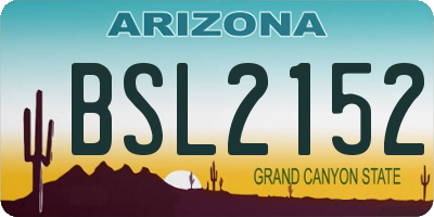AZ license plate BSL2152