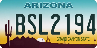 AZ license plate BSL2194