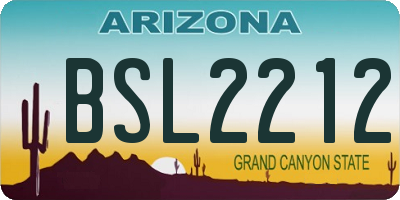 AZ license plate BSL2212