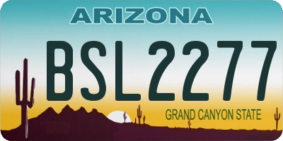 AZ license plate BSL2277