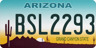AZ license plate BSL2293