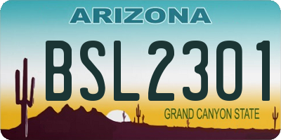 AZ license plate BSL2301