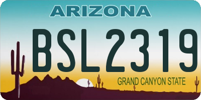 AZ license plate BSL2319
