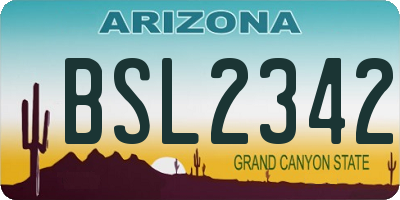 AZ license plate BSL2342