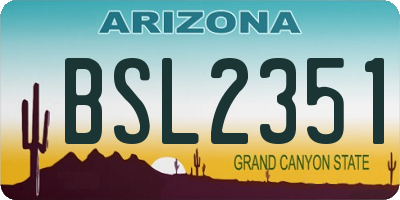 AZ license plate BSL2351