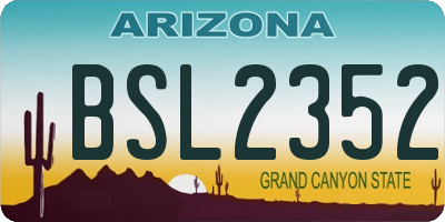 AZ license plate BSL2352