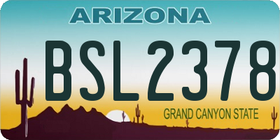 AZ license plate BSL2378