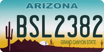 AZ license plate BSL2382