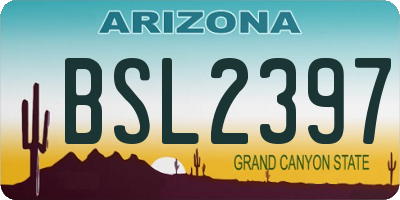 AZ license plate BSL2397