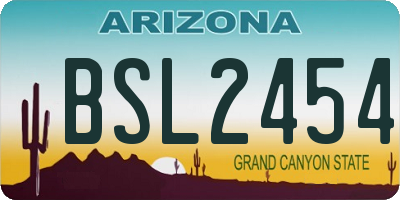 AZ license plate BSL2454