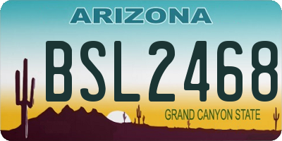 AZ license plate BSL2468