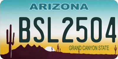 AZ license plate BSL2504