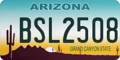 AZ license plate BSL2508