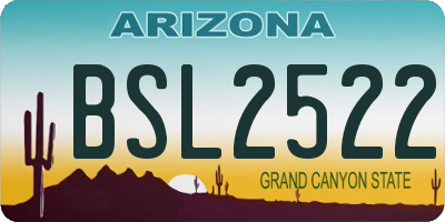 AZ license plate BSL2522