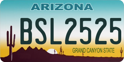 AZ license plate BSL2525