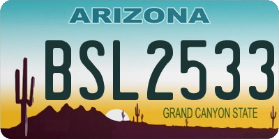 AZ license plate BSL2533
