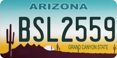 AZ license plate BSL2559