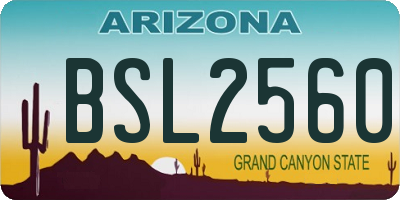 AZ license plate BSL2560