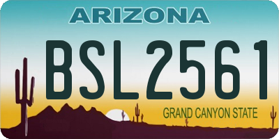 AZ license plate BSL2561