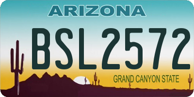 AZ license plate BSL2572