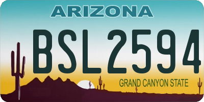 AZ license plate BSL2594