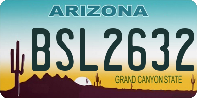 AZ license plate BSL2632