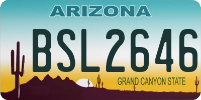 AZ license plate BSL2646