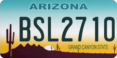 AZ license plate BSL2710