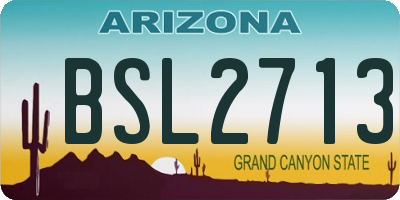 AZ license plate BSL2713