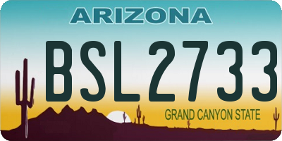 AZ license plate BSL2733