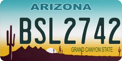 AZ license plate BSL2742