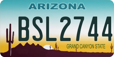 AZ license plate BSL2744