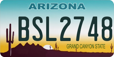 AZ license plate BSL2748