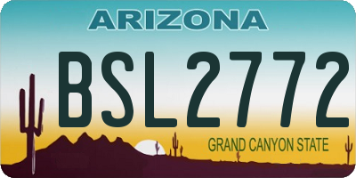 AZ license plate BSL2772