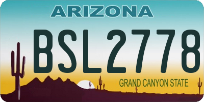 AZ license plate BSL2778