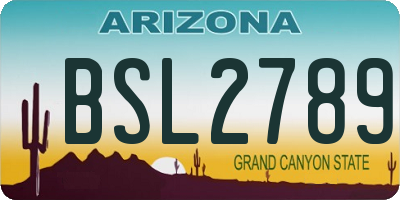 AZ license plate BSL2789