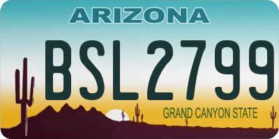 AZ license plate BSL2799