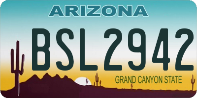 AZ license plate BSL2942