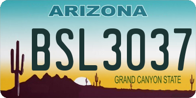 AZ license plate BSL3037