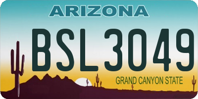AZ license plate BSL3049