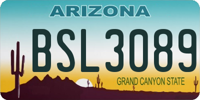 AZ license plate BSL3089